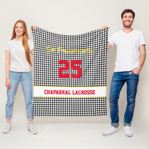 Cobertor De Velo Equipe de Lacrosse Personalizada Espírito Negro Ve