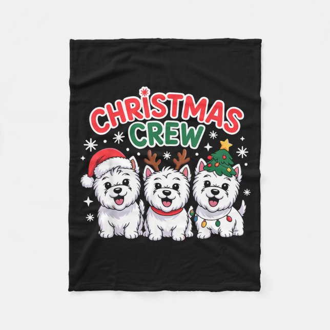 Cobertor De Velo Equipe de Natal Westie Natal West Highland Whit (Frente)