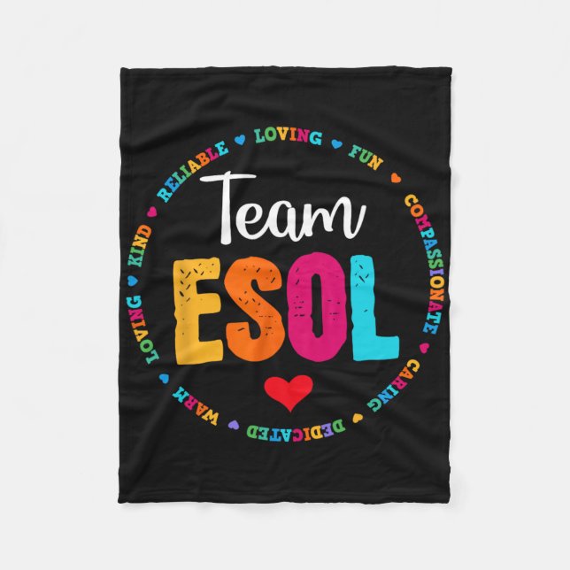 Cobertor De Velo Equipe de professores de volta às aulas - Equipe E (Frente)