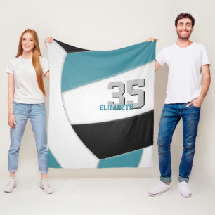 Cobertor De Velo equipe de vôlei preto de tez colore nome personali