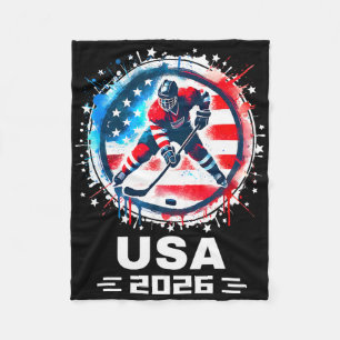 Cobertor De Velo Equipe EUA 2026 Hockey Bandeira Americana Mulheres
