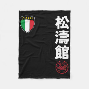 Cobertor De Velo Equipe Karate Shotokan Itália Flag Kanji Japonês M