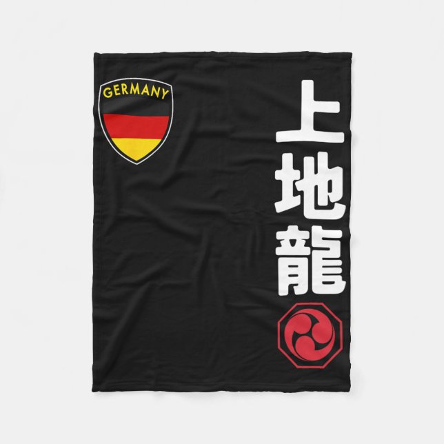 Cobertor De Velo Equipe Karate Uechi Ryu Bandeira Alemã Japonesa (Frente)