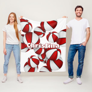 Cobertor De Velo equipe vermelha de basquetebol cores crianças deco