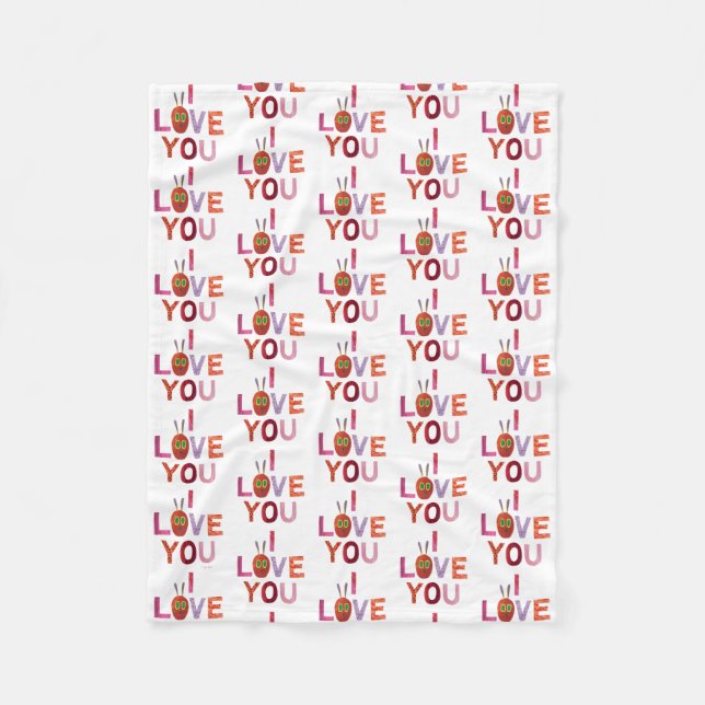 Cobertor De Velo Eric Carle | Lagarta Eu Te Amo (Frente)