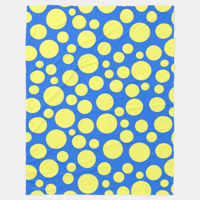 Cobertor De Velo Ervilhas amarelas sobre fundo azul-céu (Frente)