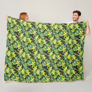 Cobertor De Velo Esboço floral multicolorido retrô outono