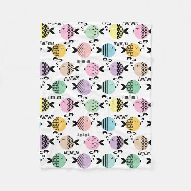 Cobertor De Velo Escândalo da abstrato de peixe sem rumo (Frente)