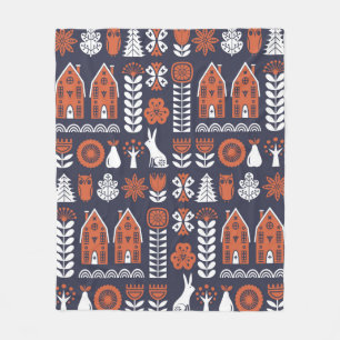 Cobertor De Velo Escândalo do folk art, padrão de vinheta sem desco