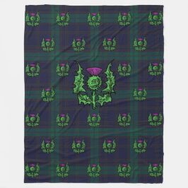 Cobertor De Velo Escocês no Monograma Personalizado de Tartan Escur