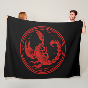 Cobertor De Velo Escorpião Vermelho Astrologia Signo Zodíaco Escorp