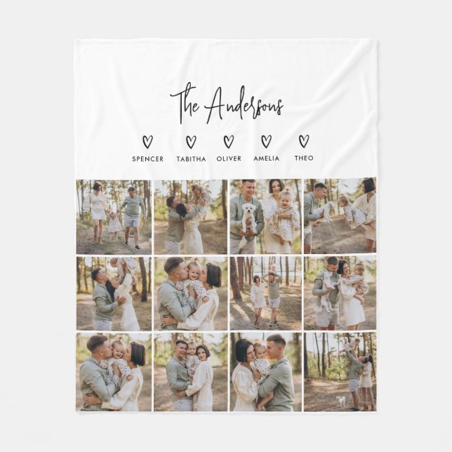 Cobertor De Velo Escrito moderno - presente pessoal 5 da família pr (Frente)