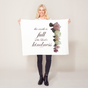 Cobertor De Velo Escritura, Salmo 33, Rosas Brancas e Rosa