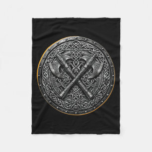Cobertor De Velo Escudo Viking S Machados Cruzados S Mitologia Nórd