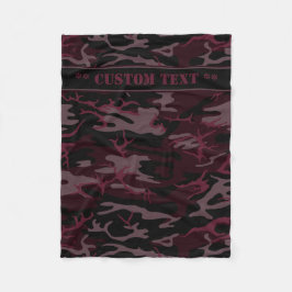 Cobertor De Velo Escuro - Camo vermelho com texto feito sob