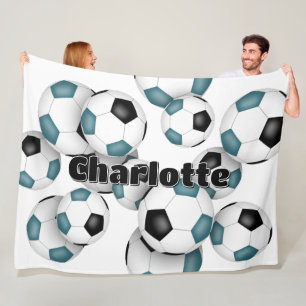 Cobertor De Velo esferas de futebol preto gigantes
