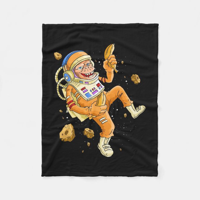 Cobertor De Velo Espaço do macaco astronauta (Frente)