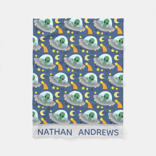 Cobertor De Velo Espaço e estrelas personalizadas em Alienígenas (Frente)
