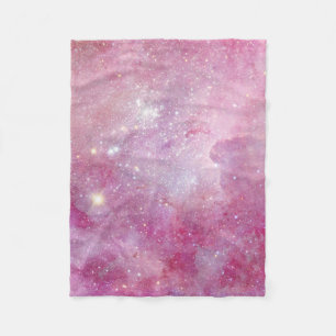 Cobertor De Velo Espaço Estrelado Rosa Claro Estrelas de Aquarela G