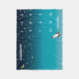 Cobertor De Velo Espaço externo personalizado azul-ombre bebê Etapa