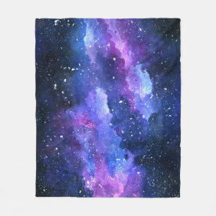 Cobertor De Velo Espaço Galáxico Cor d'água Universa Roxo