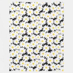 Cobertor De Velo Espaço Negativo - Disias brancas amarelas em preto