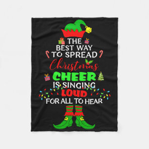 Cobertor De Velo Espalhe Alegria de Natal É Cantar Alto Xmas Elfo R