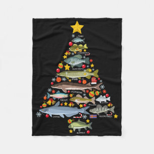 Cobertor De Velo Espécies de Peixes de Água Doce Árvore de Natal Pe