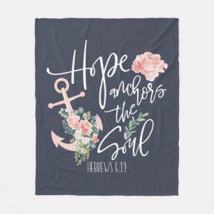 Cobertor De Velo Esperança Ancora A Alma Floral Religioso
