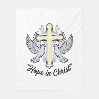 Cobertor De Velo Esperança em Cristo Pombo Cruz Design Cristão Vint