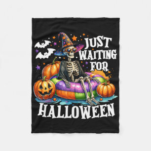 Cobertor De Velo Esperando pelo esqueleto assustador do Halloween n
