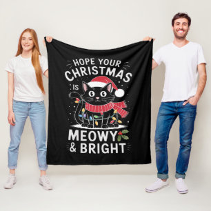 Cobertor De Velo Espero que o seu Natal seja Feliz e Brilhante Gato