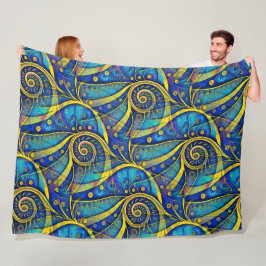 Cobertor De Velo Espirais abstratos de energia - padrão sem costura