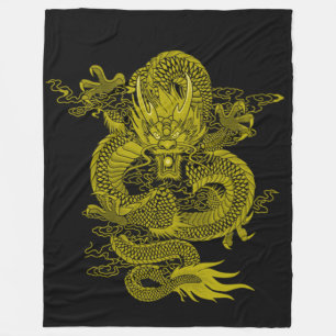 Cobertor De Velo Espírito dourado do dragão do samurai