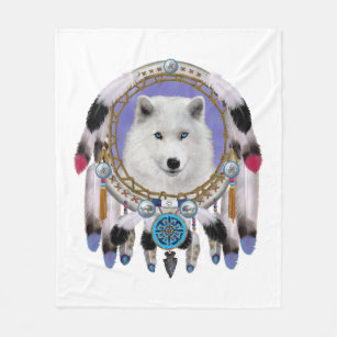 Cobertor De Velo Espírito indiano nativo do lobo