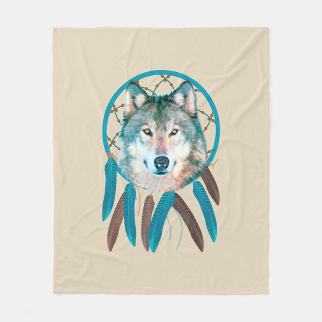 Cobertor De Velo Espírito Lobo Sonho Caçador Fleece Blanket (Frente)