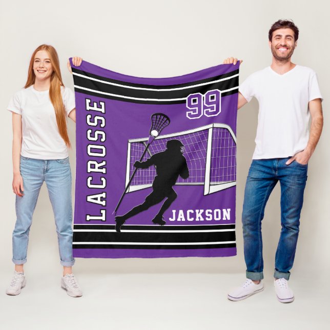Cobertor De Velo Esporte de Lacrosse - Roxo, Branco, Preto (In Situ)