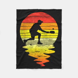 Cobertor De Velo Esporte retro pôr do sol de pickleball jogador de