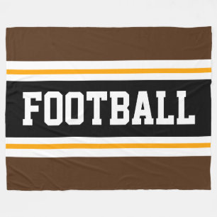 Cobertor De Velo Esportes de FUTEBOL Bandas-brancas-pretas castanha