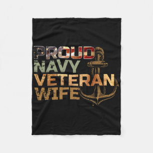 Cobertor De Velo Esposa de Veterano Orgulhosa Bandeira Americana Pa