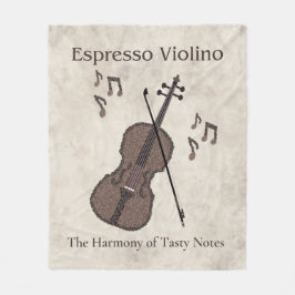 Cobertor De Velo Espresso Violino-Violino criado com grãos de café-