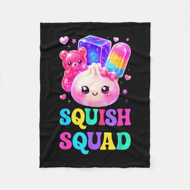 Cobertor De Velo Esquadrão Squish doce kawaii dumpling doce de arco (Frente)