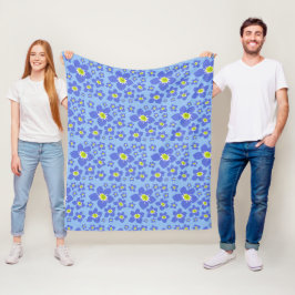 Cobertor De Velo Esqueça-me de não Design de flor em Fleece Blanket