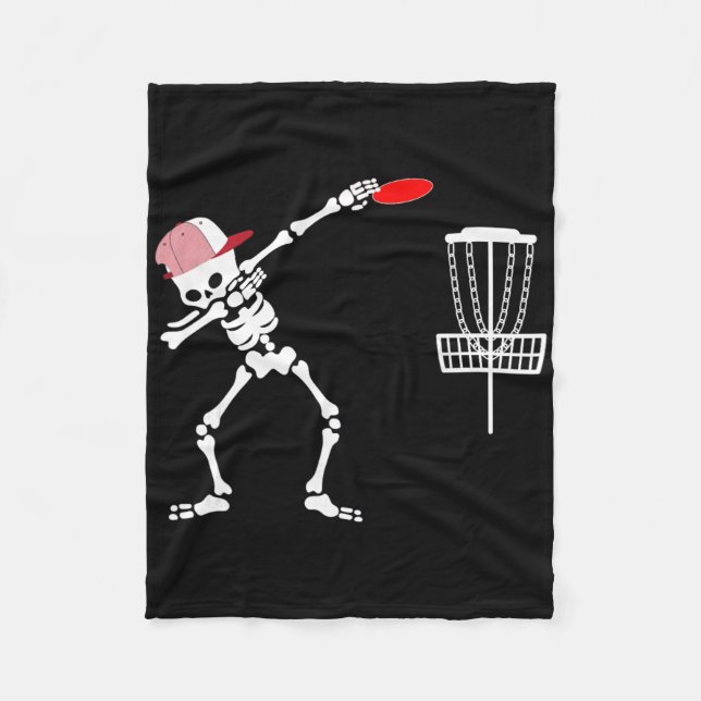Cobertor De Velo Esqueleto Dabbing Usa Chapéu Disc Golf Player Fant (Frente)