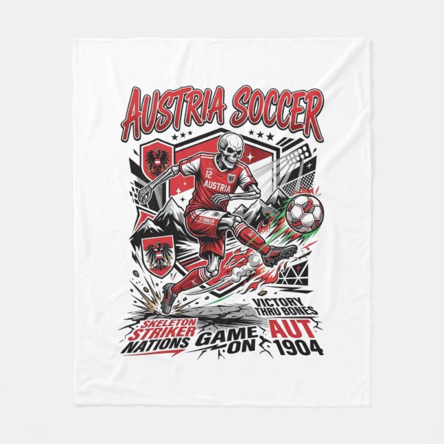 Cobertor De Velo Esqueleto de Futebol da Áustria Poster Sty (Frente)