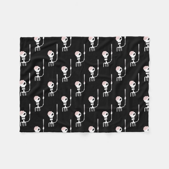 Cobertor De Velo Esqueleto de Halloween com Espada (Frente (Horizontal))
