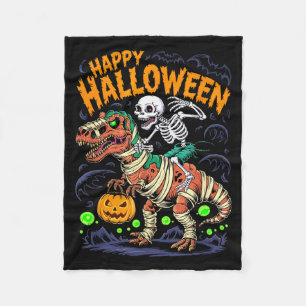 Cobertor De Velo Esqueleto de Halloween montando dinossauro T Rex M