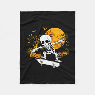 Cobertor De Velo Esqueleto de skate Halloween Skateboarding Skater