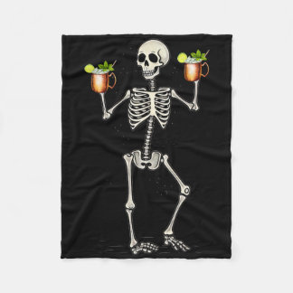 Cobertor De Velo Esqueleto engraçado de Halloween bebendo cauda de 