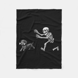 Cobertor De Velo Esqueleto Engraçado Perseguindo Cachorro Dachshund